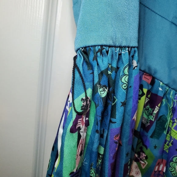 Disney Dress Shop Haunted Mansion Size 2X Teal Retro Style Sleeveless A-Line - Picture 6 of 15